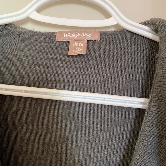 Ladies grey ruffled cardigan - Picture 2 of 4